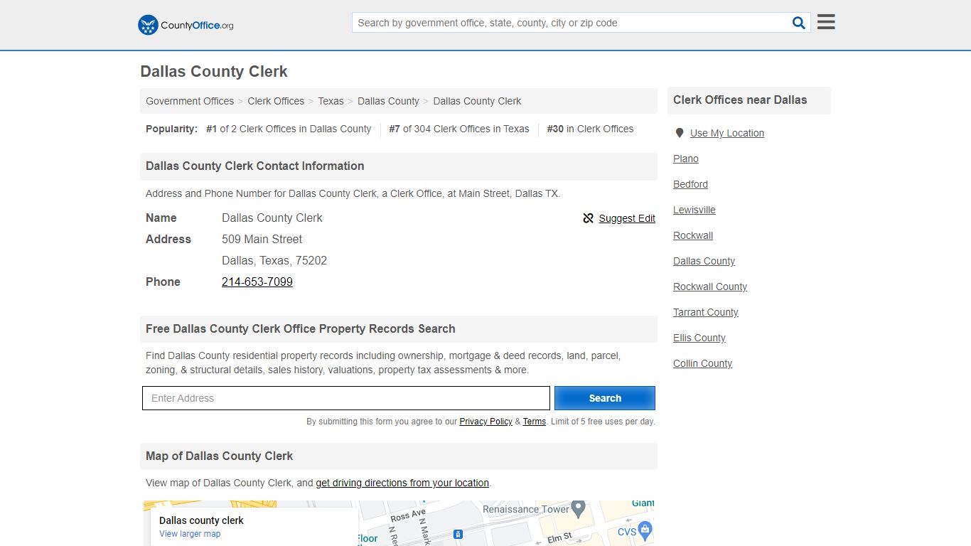 Dallas County Clerk - Dallas, TX (Address and Phone)